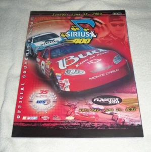 NASCAR 2003 Programa Sirius 400 + Póster de cuadrícula de pista y póster de carrera Kurt Busch - Imagen 1 de 5