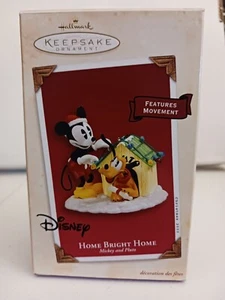 Hallmark Disney MICKEY AND PLUTO, HOME BRIGHT HOME Christmas Ornament  2003 - Picture 1 of 7