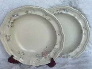 Pfaltzgraff Tea Rose Pattern replacement bowl Floral Ivory Stoneware Rim Soup - Picture 1 of 9