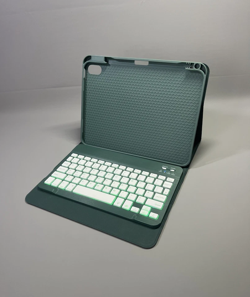 Folio Keyboard Cover Stand 7 Color Backlit Detachable Case For iPad A16 10.9/11” - Image 1 of 4