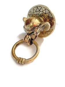 ELEPHANT handle KNOB polished 100%Brass PULL ring  knob kitchen 2 1/4" heavy - Bild 1 von 6