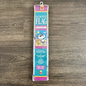 NEW Vintage 1998 Peanuts Beach Fun Snoopy Large 28" × 40" Decorative Summer Flag - Picture 1 of 6