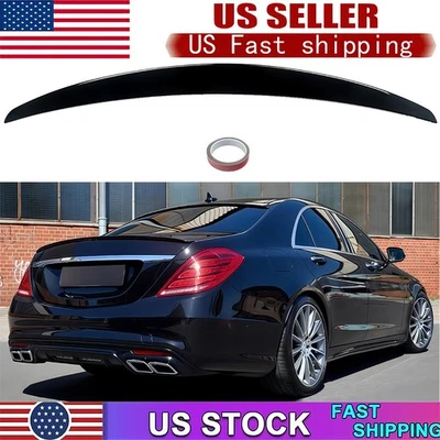 Spoiler traseiro preto brilhante estilo A para Mercedes Benz W222 S450 S560 2014-20 - Imagem 1 de 4