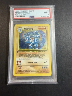 1999 POKEMON BASE SET 1ST EDITION #8 MACHAMP-HOLO PSA MINT 9 8/102 - Image 1 of 2