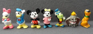 Disney Mini Figurine LOT (7) Mickey Minnie Donald Daisy Dumbo Pluto Jiminy Japan - Picture 1 of 16