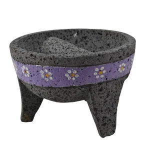 Handbemalter mexikanischer Molcajete Mörser & Stößel Mexiko Salsa - Bild 1 von 12