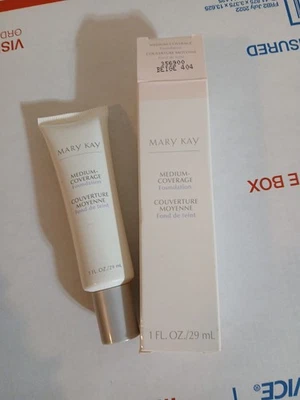 Mary Kay Medium Coverage Foundation Beige 404 356900 Grey Cap NIB New - Image 1 of 3