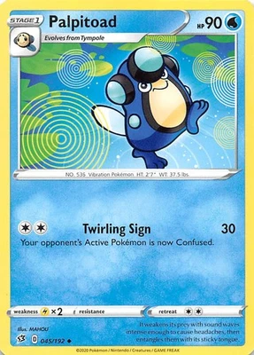 Palpitoad 045/192 SWSH02 Rebel Clash Pokemon 009189 - Image 1 of 2