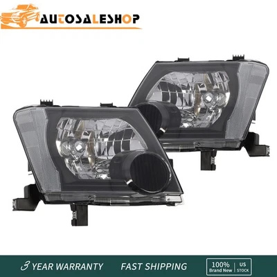 Black Headlights Headlamps Left and Right Side Fit For 2005-2015 Nissan Xterra Foto 1 de 4