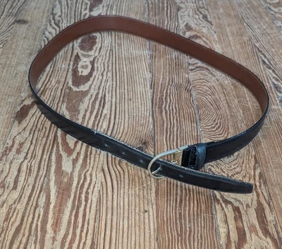 Vintage Christian Dior Leather Belt Mens Size 42 Black Buckle Adjustable  - Image 1 of 4