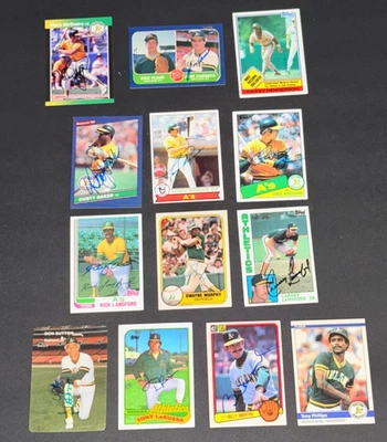 LOTE DE AUTÓGRAFOS DE OAKLAND A'S - McGWIRE, CANSECO RC, HENDERSON, B. MARTIN, LOTE DE 13 Foto 1 de 4