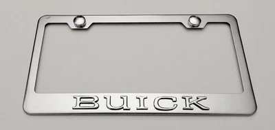 3D Buick Emblem Stainless Steel License Plate Frame Rust Free W/ Caps - Image 1 of 4