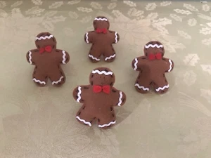 4 Adorable Felt Gingerbread Napkin Rings - Picture 1 of 4