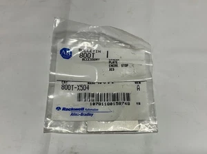 ALLEN BRADLEY 800T-X504 LEGEND PLATE EMERG. STOP ROT (2 STÜCK) - Bild 1 von 2
