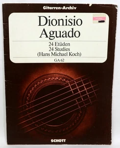 Dionisio Aguado 24 Studies for Guitar Hans Michael Koch 1982 Sheet Music Book - Picture 1 of 10