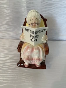 Vintage LEFTON Ceramic Bank Granny Rocking Chair Retirement Fund READ DESCR - Picture 1 of 10