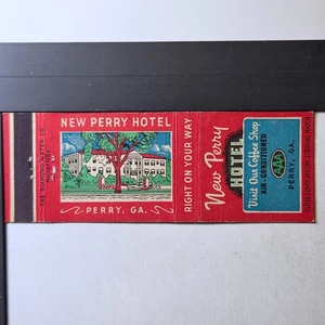 New Perry Hotel Perry GA Vintage 1940s Colorful Advertising Matchbook - Picture 1 of 3