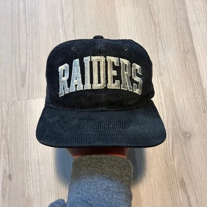 De colección Años 90 Starter Los Angeles Raiders Pana Arco Negro Snapback Gorra Sombrero - Imagen 1 de 7