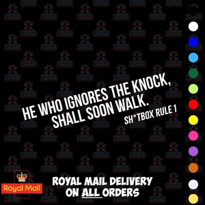 Divertida calcomanía de vinilo “El que ignora el golpe” – Car Van Sh*tbox Regla 1 pegatina - Imagen 1 de 12