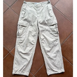 Aritzia TNA Slouchy Supply Cargo Pants with Pleated Pockets Khaki Cotton size 8 - Picture 1 of 13