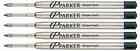 5 Parker Ballpoint Pen Refills Black Medium Pt Duofold , Classic Made In Uk New