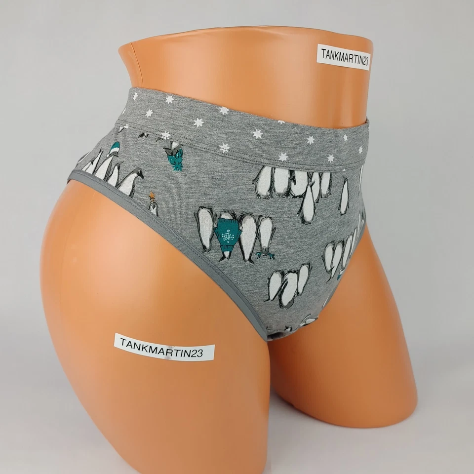 Panty Lane Bryant Cacique Plus 18/20 Algodón Hipster Gris Pingüinos Copos de Nieve  Foto 1 de 4