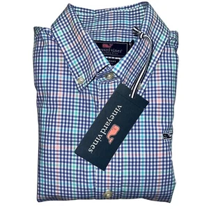 Vineyard Vines Whale Shirt Azimuth Check Boys M 12-14 Button Down Long Sleeve - Picture 1 of 15