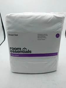 Room Essentials Microfiber Striped Sheet Set Twin/Twin XL White - Picture 1 of 7