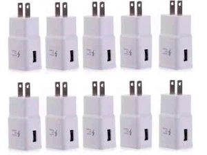 Paquete de 10 cargadores de pared USB adaptables de carga rápida compatibles con Samsung Android - Imagen 1 de 5
