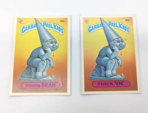 1986 Topps Garbage Pail Kids Series 3 90a & 90b Stoned Sean & Thick Vic Set Lot - Picture 1 of 4