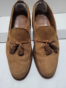 Allen Edmonds Men’s 9D Lake Shore Drive Tassel Dress Loafers Suede Tan - Picture 1 of 9