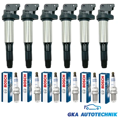6x ZÜNDSPULE + 6x ORIGINAL BOSCH ZÜNDKERZEN FÜR BMW 3ER E46 X3 E83 X5 E53 Z4 - Bild 1 von 4