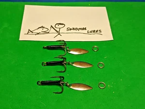 3 - Treble Hooks Size 2 Black With willow blades and split rings - Picture 1 of 7