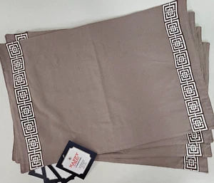 Happy Chic byJonathan Adler 100% Cotton Placemats NWT Set of 4 Woven Brown 19x13 - Picture 1 of 8