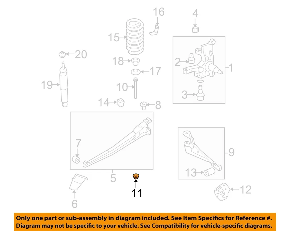 Componentes de suspensión Ford OEM 08-23 E-150 - Tuerca de brazo de radio N805028S100 Foto 1 de 2