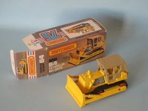 Lesney Matchbox 61 Caterpillar Bulldozer Orange Rollers Boxed Toy Construction - Picture 1 of 3