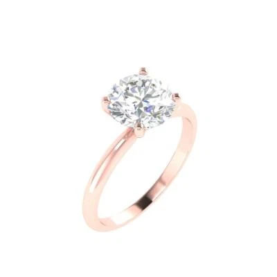 Solitaire Wedding Ring I1 L 1.51 Carat Genuine Diamond 4 Prong Set 14K Rose Gold - Image 1 of 4