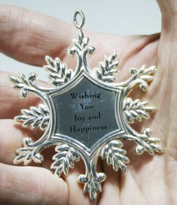 Lenox Christmas Ornaments in Box WISHING YOU JOY AND HAPPINUSS Thick Metal - Picture 1 of 3