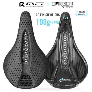RYET Sella Bici Carbonio Stampata 3D 145/155MM Leggera 130g Unisex Strada MTB Gr - Foto 1 di 11