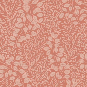 4066-26516 Elin Coral Berry Botanical Farmhouse Non Woven Unpasted Wallpaper - Picture 1 of 3