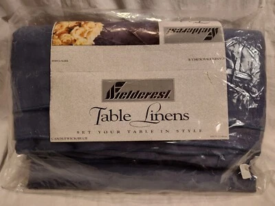 Tablecloth French Blue Cotton Oblong Oval 60" x 104" - Image 1 of 4