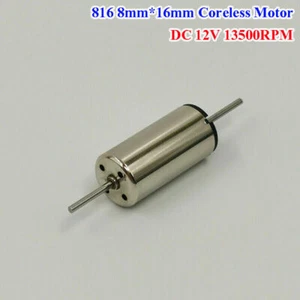 DC 6V-12V 13500RPM High Speed Micro 8mm Coreless Motor Dual Shaft HO Rail Train - Picture 1 of 9