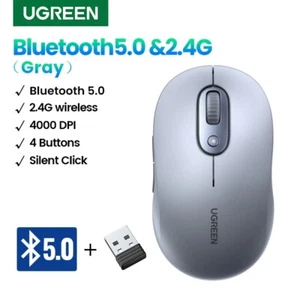 UGREEN Wireless Mouse Bluetooth 5.0 2.4G 4000 DPI Dual Mode MacBook Tablet PC - Picture 1 of 8