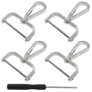4 Pack Detachable Snap Hook Swivel Clasp with 1.5 Inch Screw Bar Silver Heavy... - Picture 1 of 5