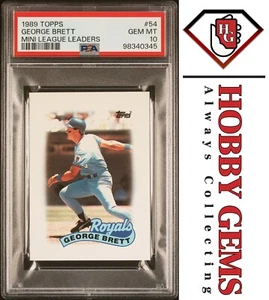 GEORGE BRETT PSA 10 1989 Topps Mini League Leaders #54 - Picture 1 of 2