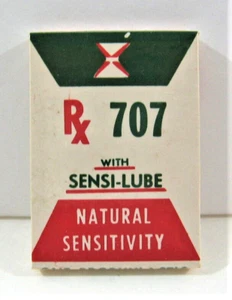 Vintage RX 707 Vecchio Confezione Preservativo Completo Cerchio Gomma Newark NUOVO Vecchio Negozio Stock - Foto 1 di 2