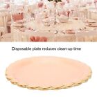 (Pink)8pcs 7in Disposable Paper Round Plate Party Plate Supplies For Brithday AU