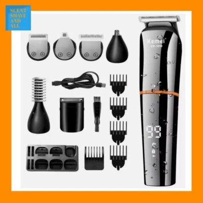 Kemei Waterproof 11 in 1 Pflegeset Elektrischer Barttrimmer Akku Rasierer Neu