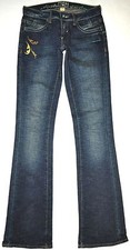 Edun Boot Cut Jeans Gold Embroidery 24 X 33.5 Stretch Long Excellent Condition