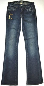 Edun Stivaletto Taglio Jeans Ricamo Oro 24 X 33,5 Elasticizzato Lungo Ottime Condizioni - Foto 1 di 10